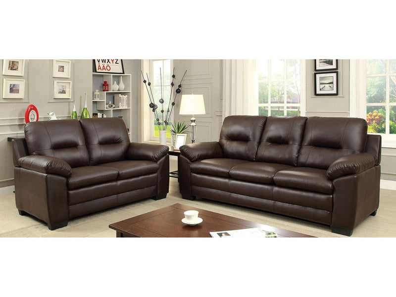 Parma - Brown - Stationary Sofa & Loveseat - 2pc - Ornate Home