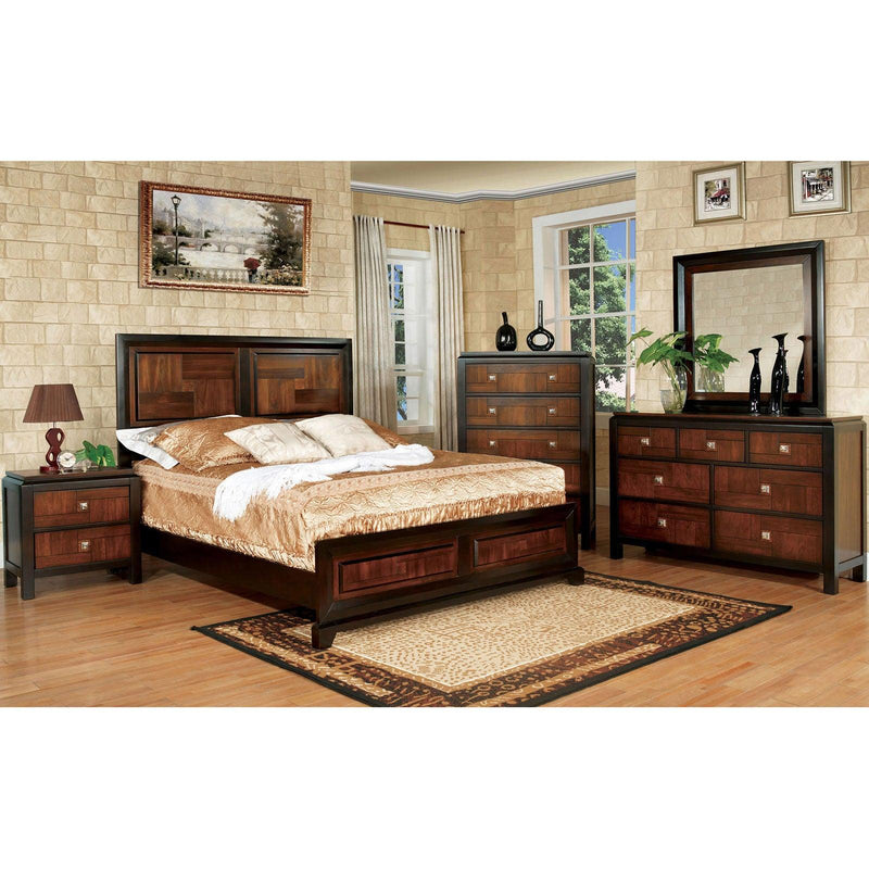 Patra - Acacia & Walnut - Queen Bedroom Set / 4pc - Ornate Home