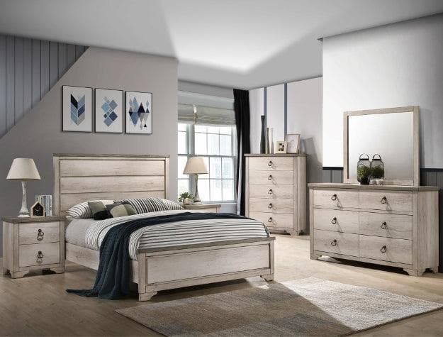 Patterson Driftwood Gray Panel Full Bed - Ornate Home