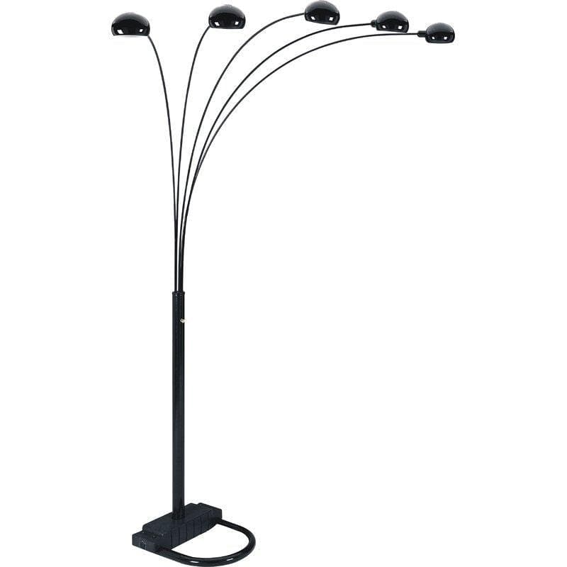 Peacock Arc Black 82" Floor Lamp - Ornate Home