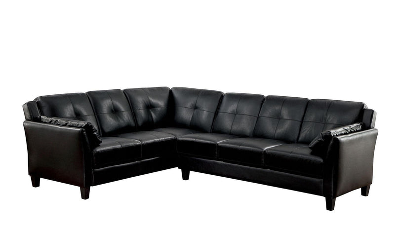 Peever - Black -  L Shape Sectional Sofa - Ornate Home