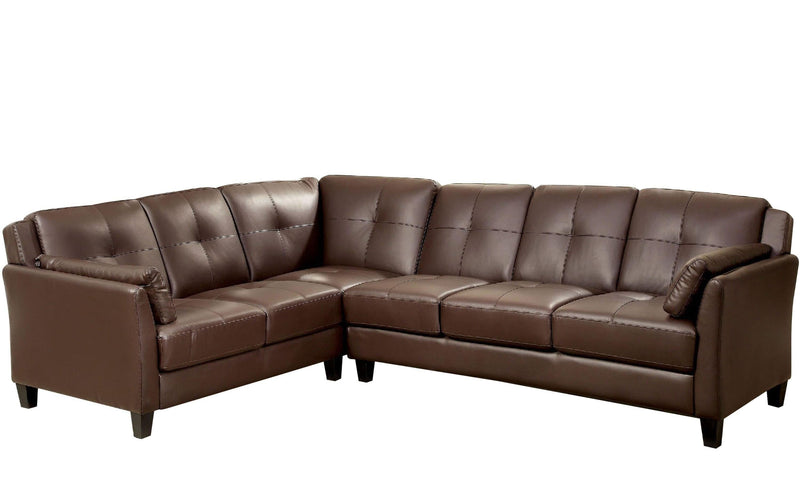 Peever - Brown -  L Shape Sectional Sofa - Ornate Home