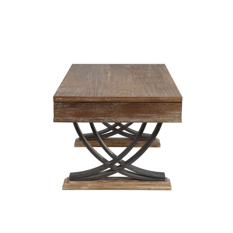 Pellio - Antique Oak & Black - Coffee Table - Ornate Home