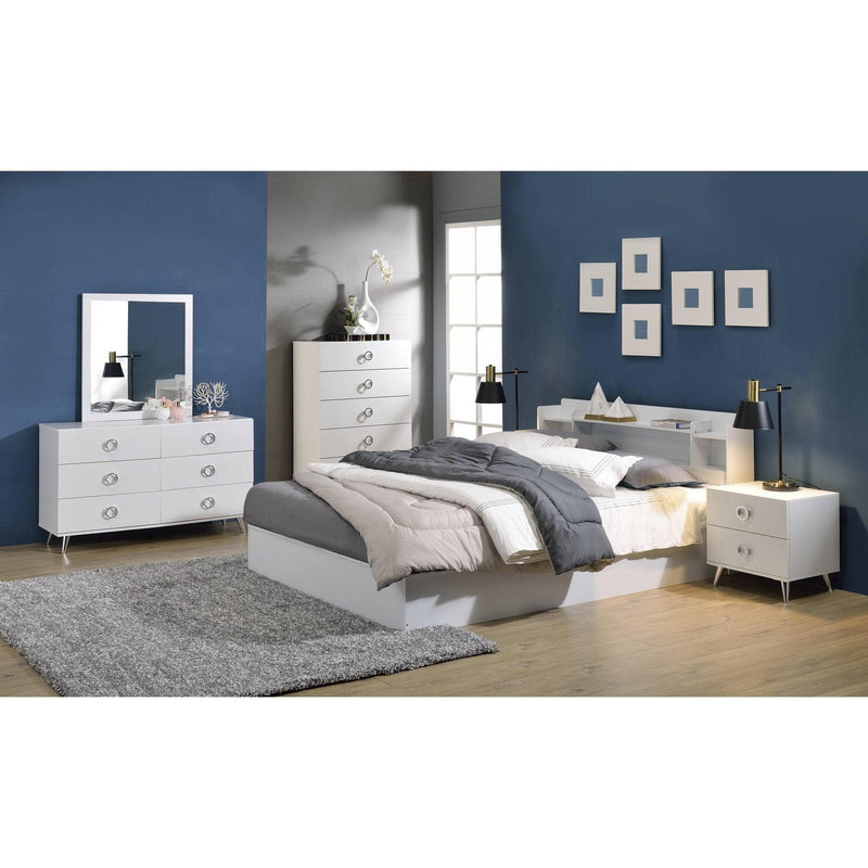 Perse - White - Queen Platform Bed - Ornate Home