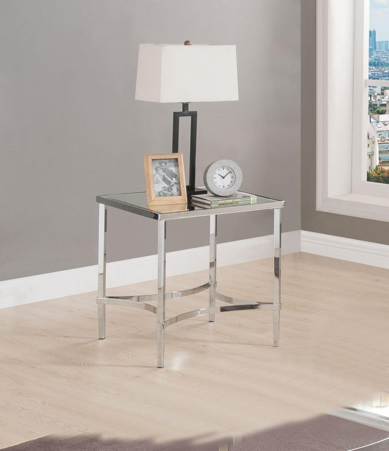 Petunia Chrome & Mirror End Table - Ornate Home