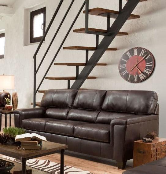 Phygia - Espresso Top Grain Leather Match - Sofa - Ornate Home