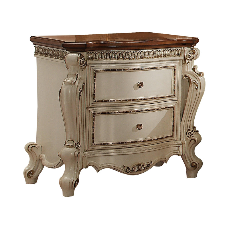 Picardy Antique Pearl & Cherry Oak Nightstand - Ornate Home