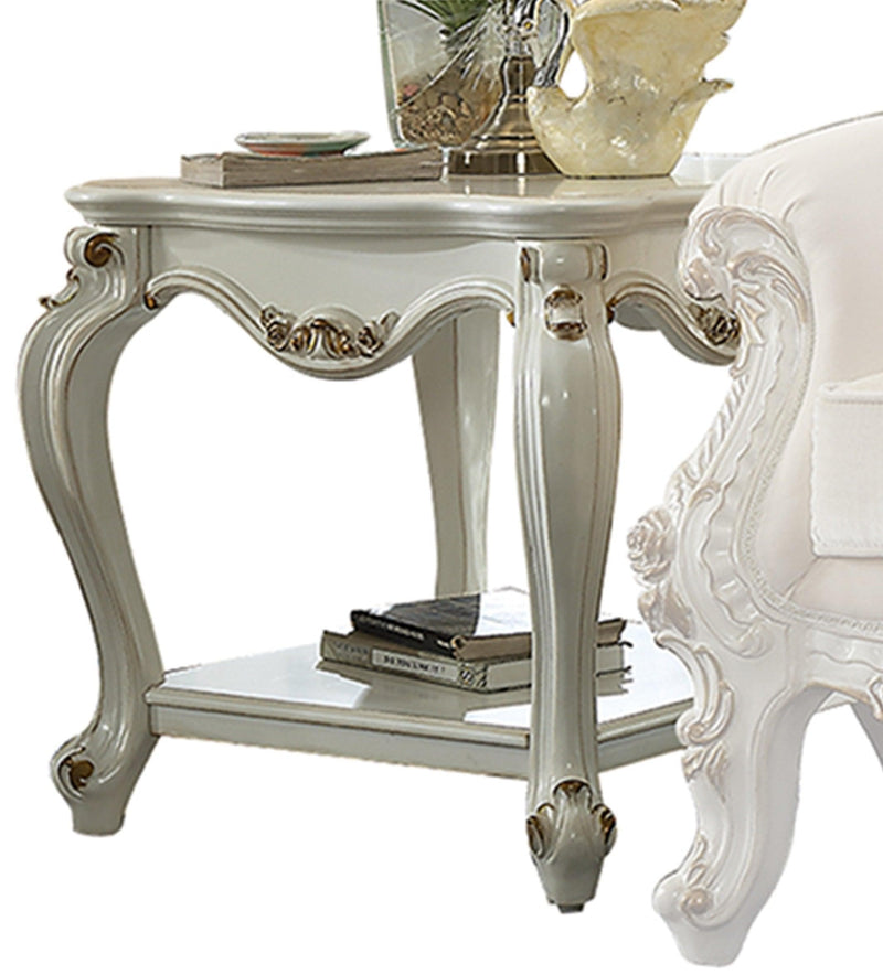 Picardy Antique Pearl End Table - Ornate Home