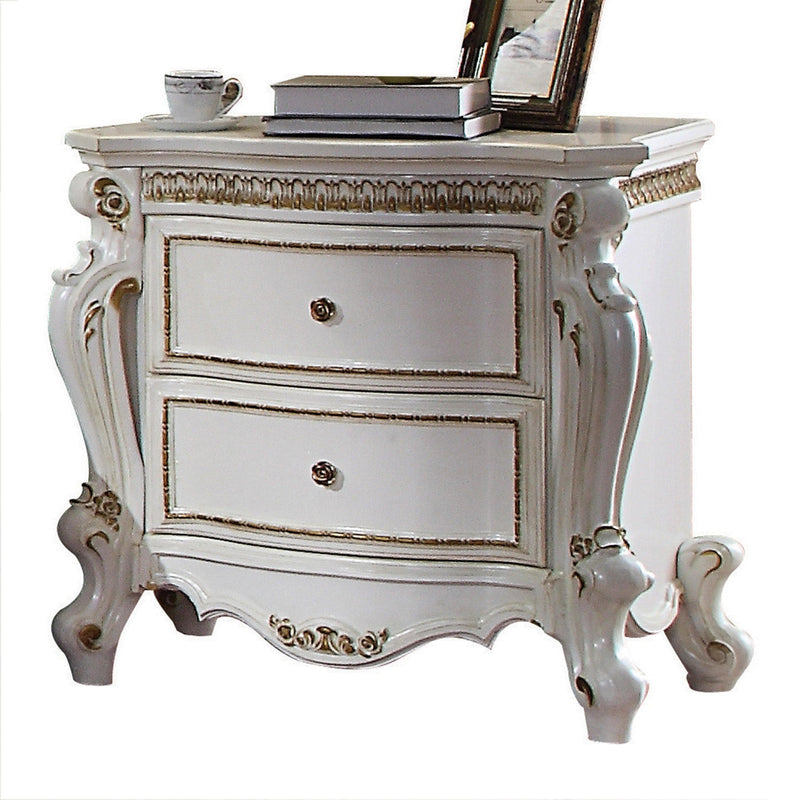 Picardy Antique Pearl Nightstand - Ornate Home