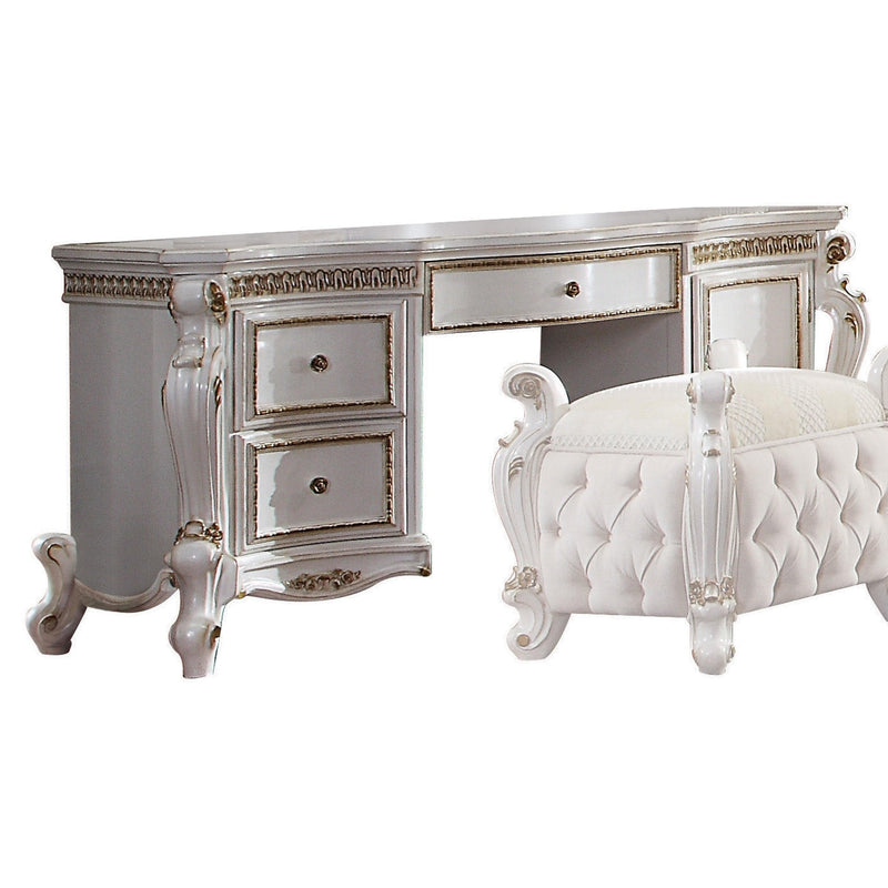 Picardy Antique Pearl Vanity Desk - Ornate Home