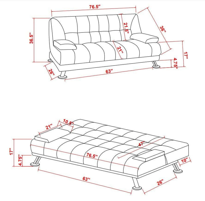 Pierre - Brown - Sofa Bed - Ornate Home