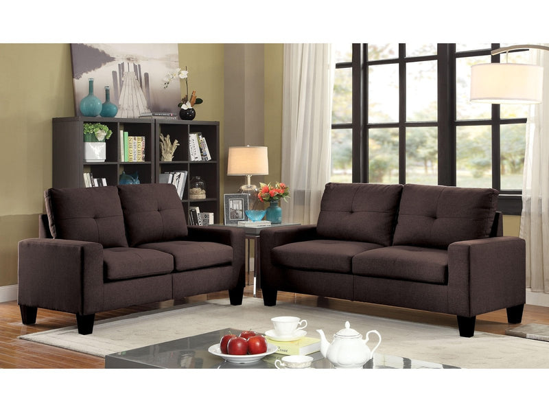 Platinum II Chocolate Linen Sofa & Loveseat - Ornate Home