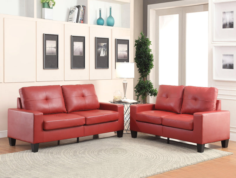 Platinum II Red PU Sofa & Loveseat - Ornate Home