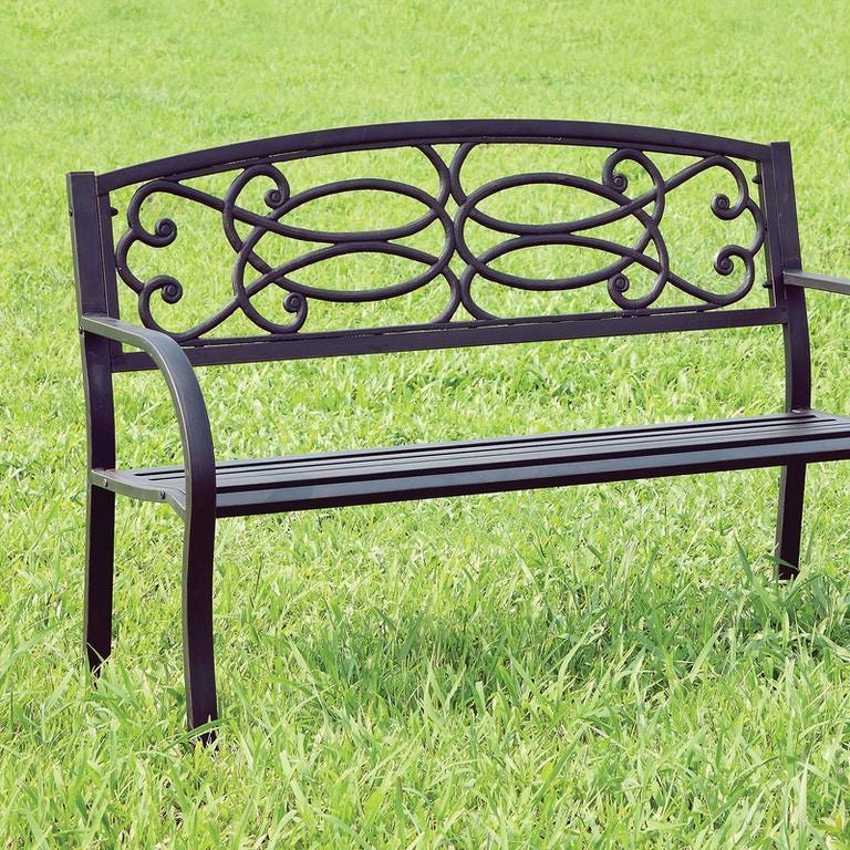 Potter - Black Durable Steel - Outdoor Bench - Ornate Home