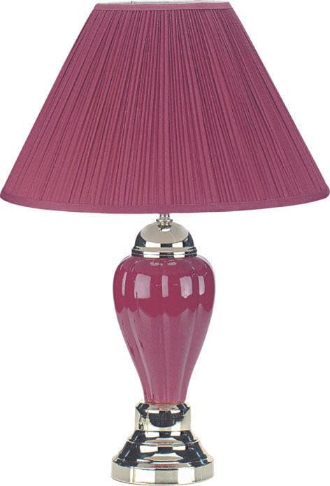 Pottery Burgundy Table Lamp - Ornate Home