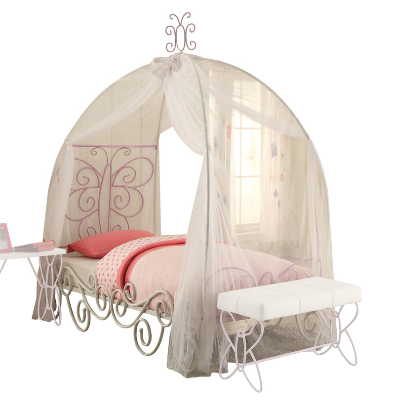 Priya II White & Light Purple Full Bed - Ornate Home