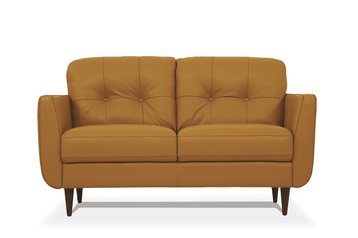 Radwan Camel Leather Loveseat - Ornate Home