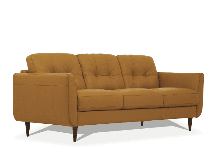 Radwan Camel Leather Sofa - Ornate Home