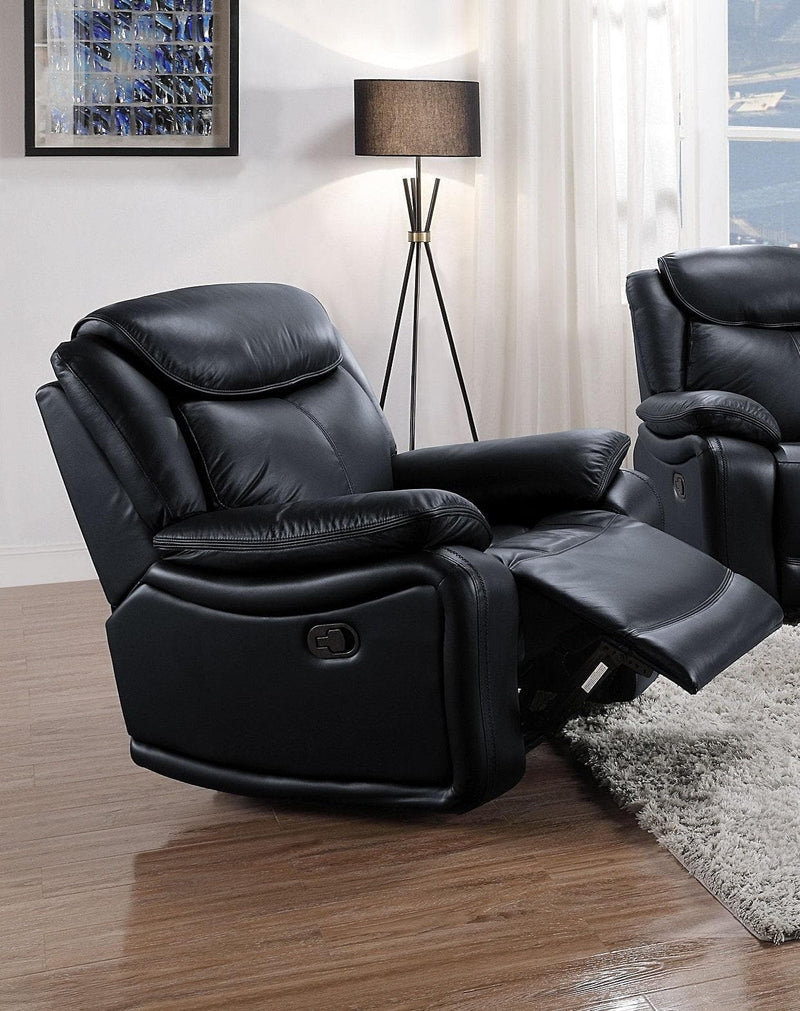 Ralorel - Black - Top Grain Leather - Motion Recliner Chair - Ornate Home