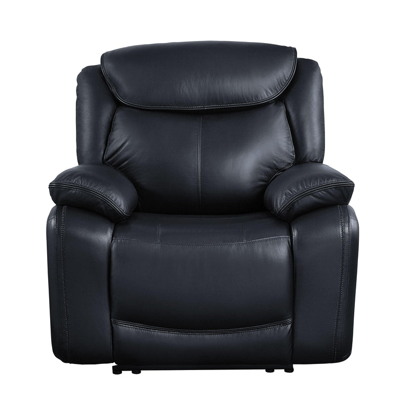 Ralorel - Black - Top Grain Leather - Motion Recliner Chair - Ornate Home