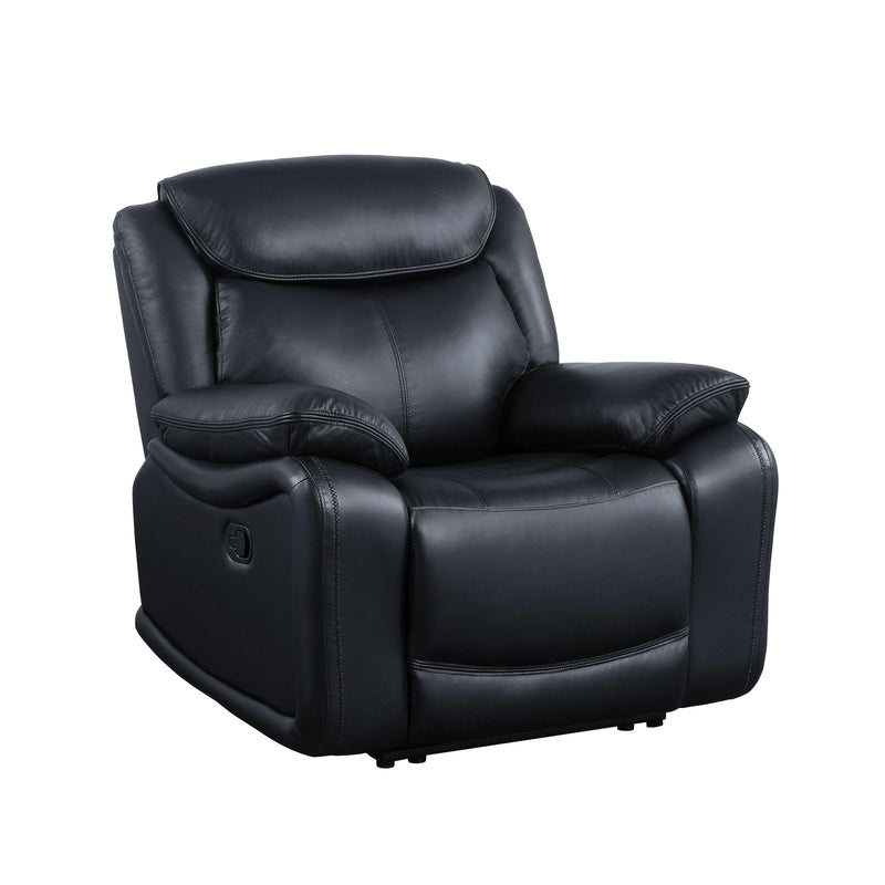 Ralorel - Black - Top Grain Leather - Motion Recliner Chair - Ornate Home