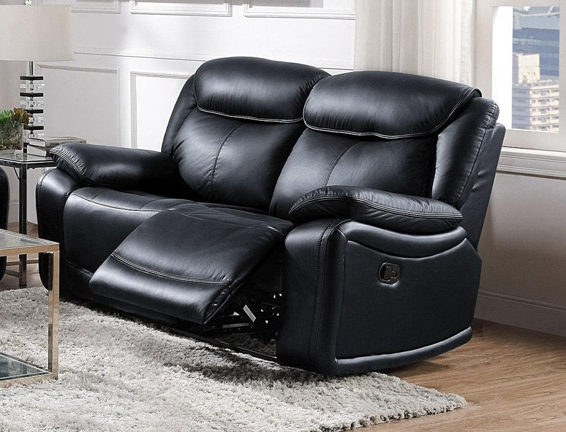 Ralorel - Black - Top Grain Leather - Motion Recliner Loveseat - Ornate Home