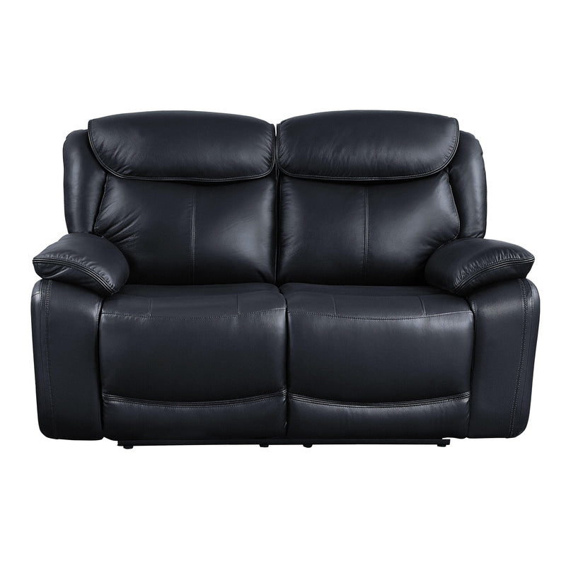 Ralorel - Black - Top Grain Leather - Motion Recliner Loveseat - Ornate Home