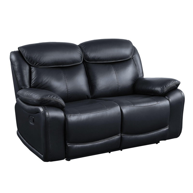 Ralorel - Black - Top Grain Leather - Motion Recliner Loveseat - Ornate Home