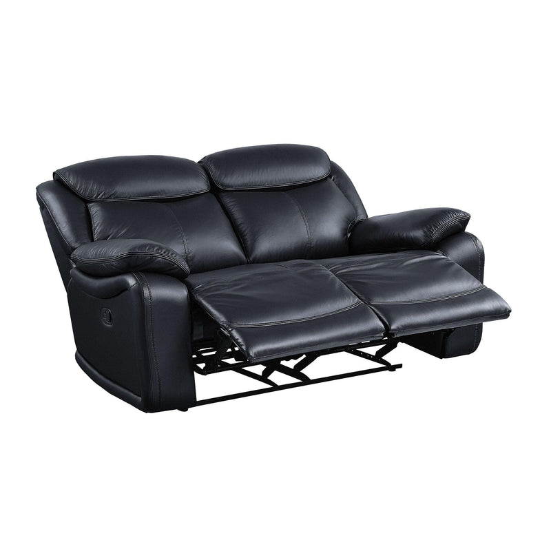 Ralorel - Black - Top Grain Leather - Motion Recliner Loveseat - Ornate Home