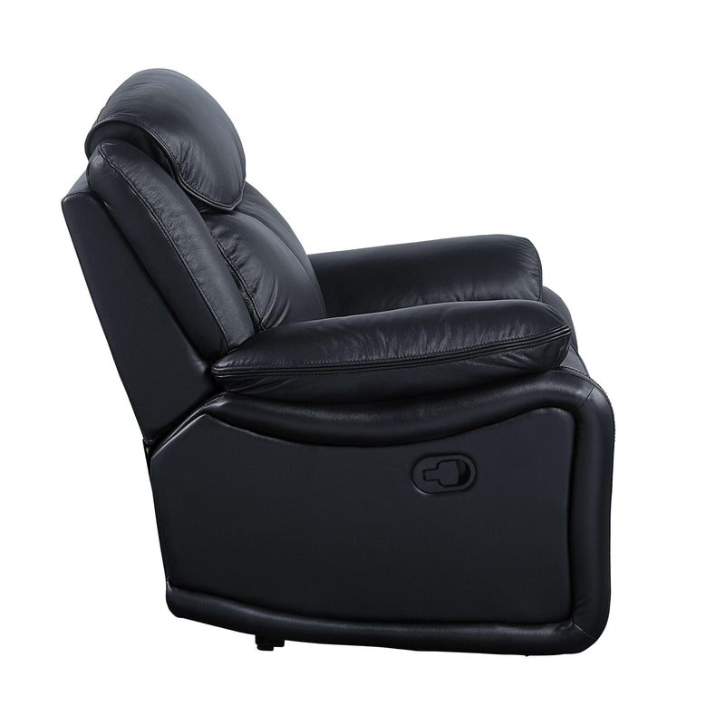 Ralorel - Black - Top Grain Leather - Motion Recliner Loveseat - Ornate Home