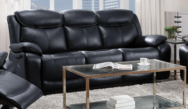 Ralorel - Black - Top Grain Leather - Motion Recliner Sofa - Ornate Home