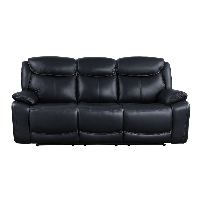 Ralorel - Black - Top Grain Leather - Motion Recliner Sofa - Ornate Home