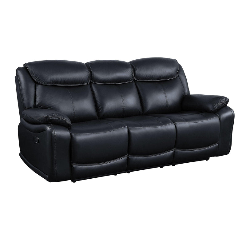 Ralorel - Black - Top Grain Leather - Motion Recliner Sofa - Ornate Home