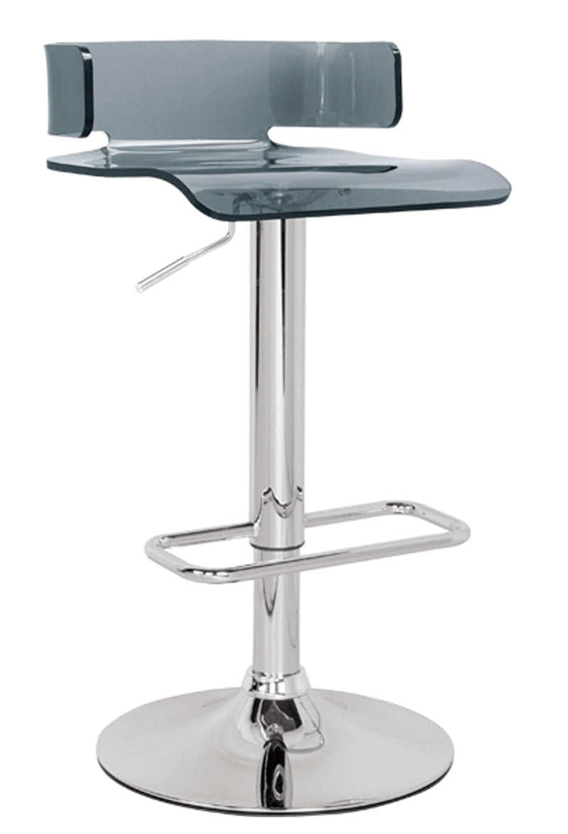 Rania Gray & Chrome Adjustable Stool (1Pc) - Ornate Home