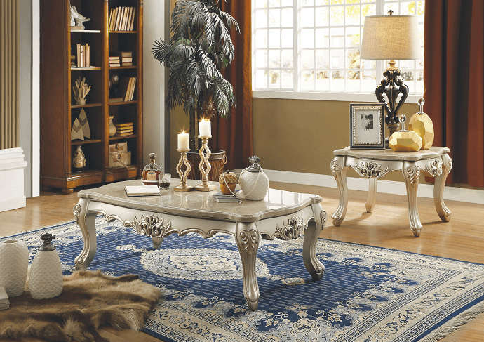 Ranita Marble & Champagne Coffee Table - Ornate Home