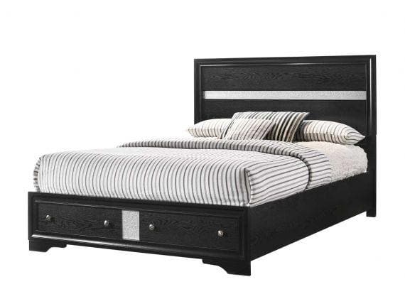 Regata Black King Storage Platform Bed - Ornate Home