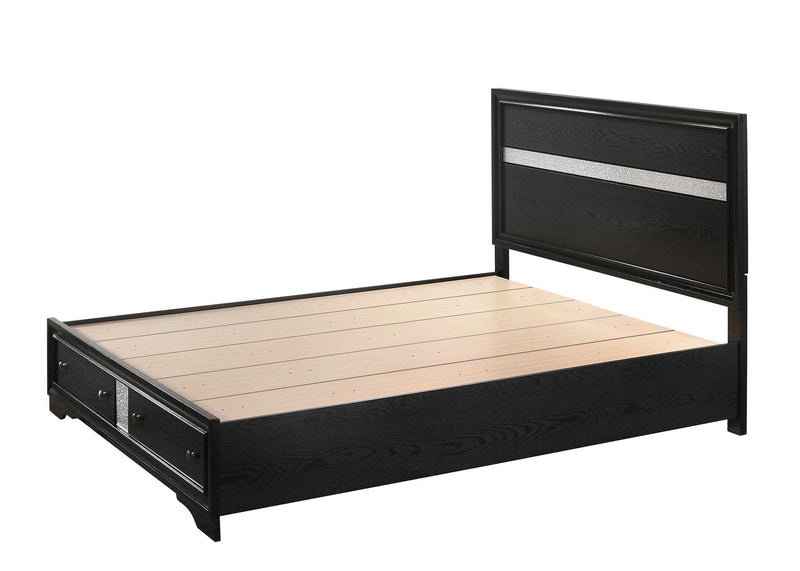 Regata Black King Storage Platform Bed - Ornate Home