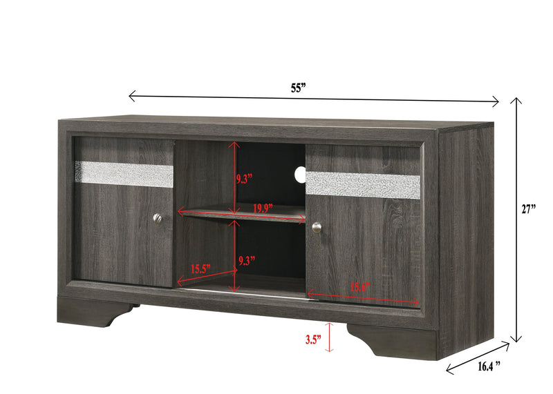 Regata Gray 55" TV Stand - Ornate Home