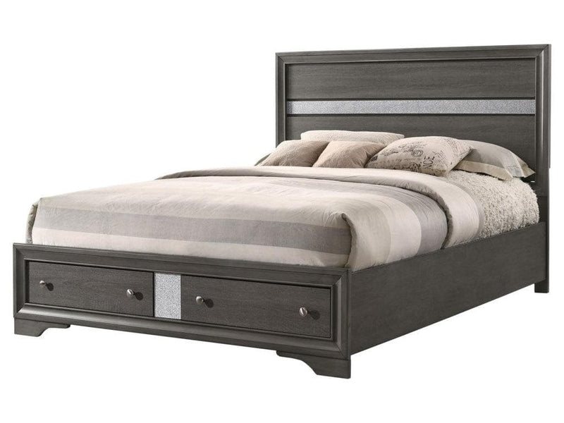 Regata Gray King Storage Platform Bed - Ornate Home