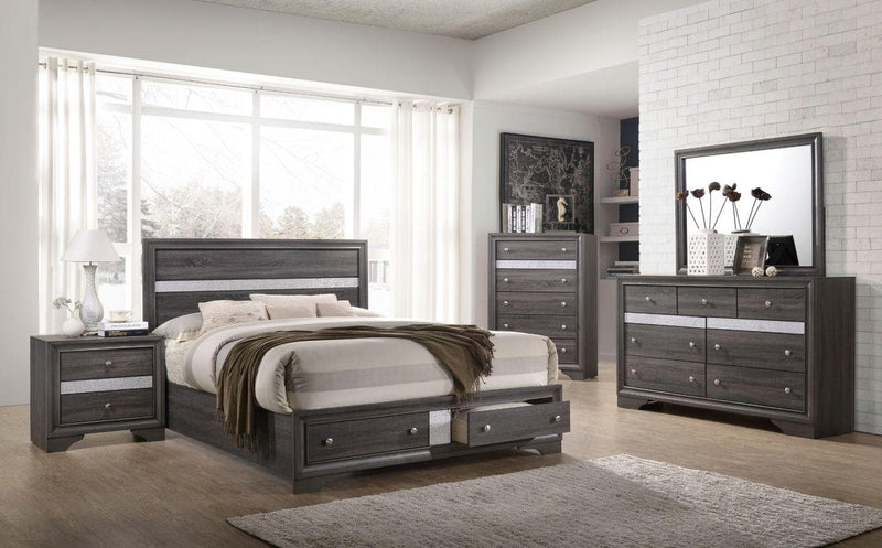 Regata Gray Storage Platform Bedroom Set - Ornate Home