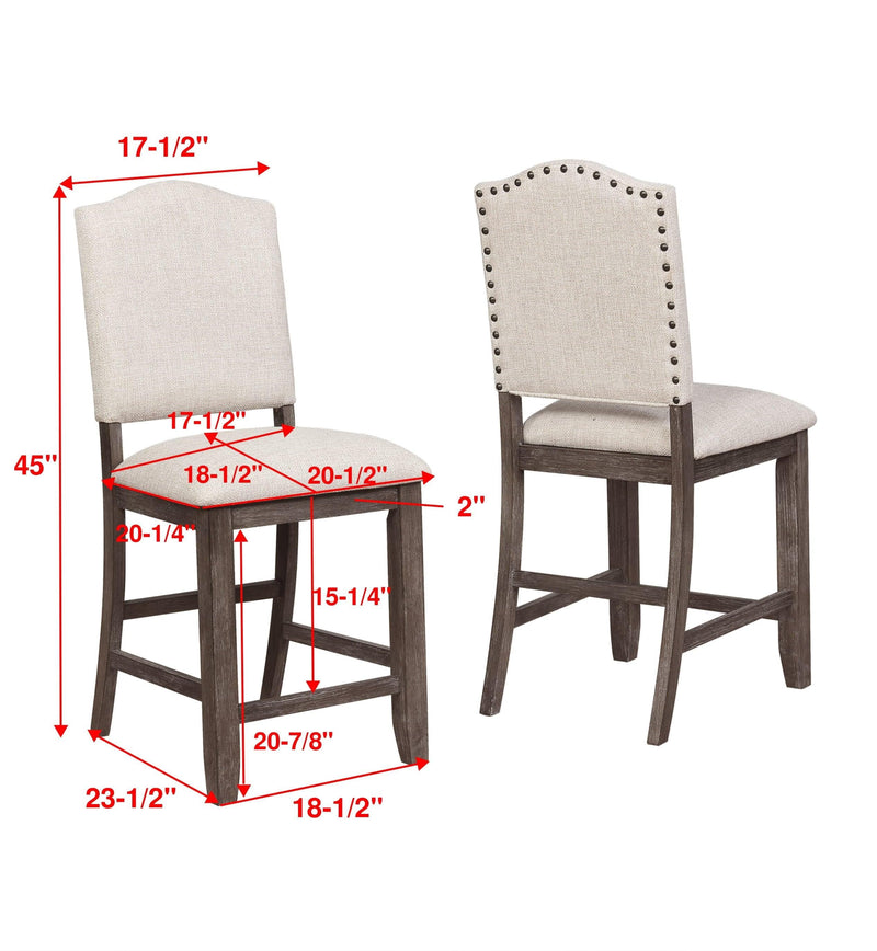 Regent Grayish Brown Counter Height Chair, Set of 2 - Ornate Home