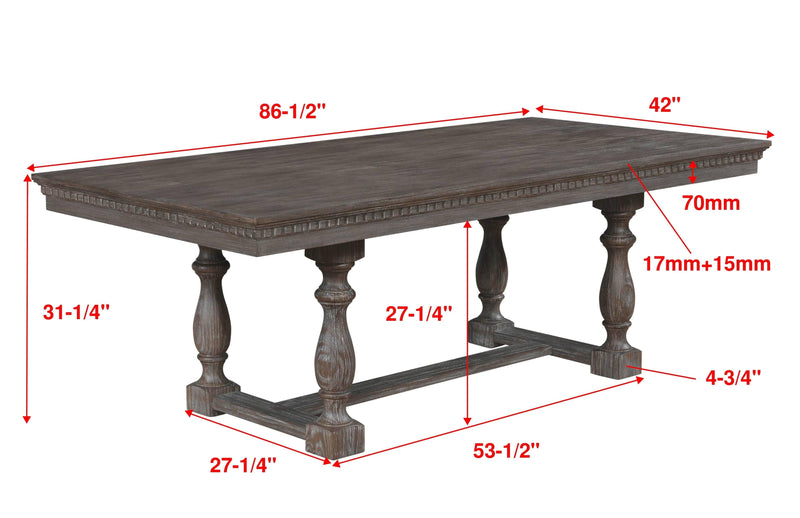 Regent Grayish Brown Dining Table - Ornate Home