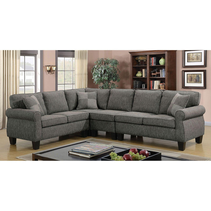 Rhian - Gray - Sectional L Shape Sofa - Ornate Home