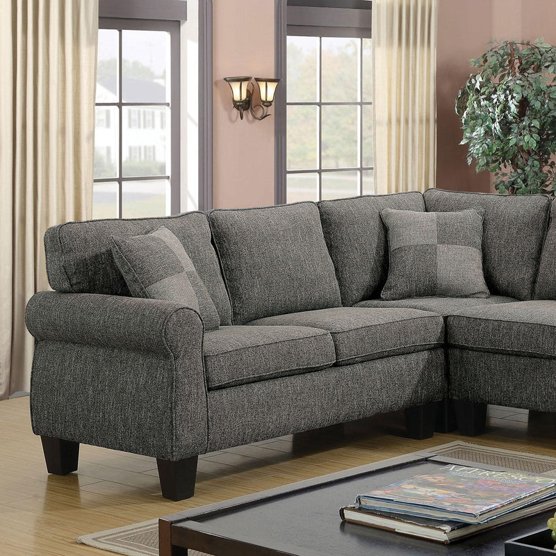 Rhian - Gray - Sectional L Shape Sofa - Ornate Home