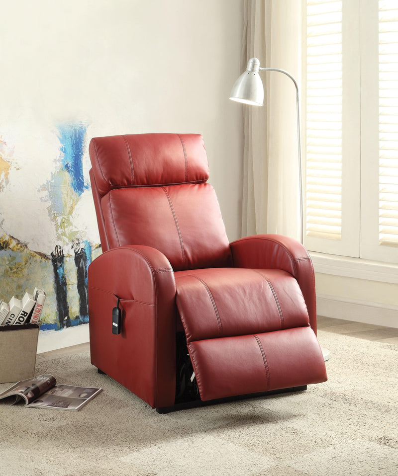 Ricardo Red PU Recliner w/Power Lift - Ornate Home