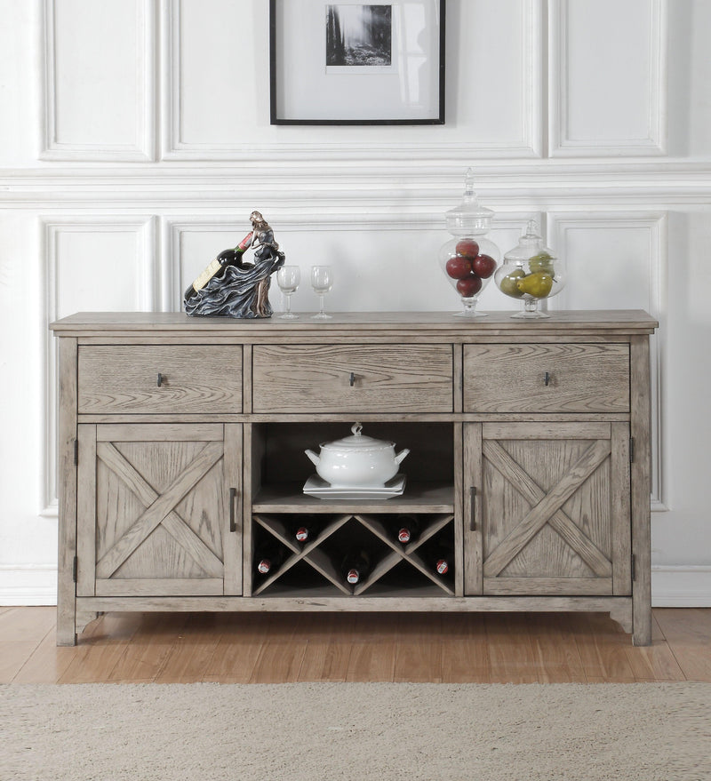 Rocky Gray Oak Server - Ornate Home