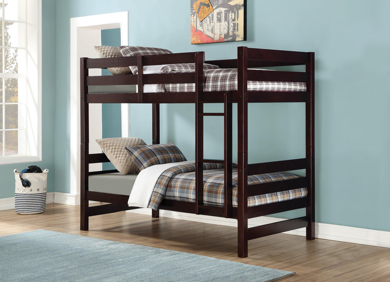 Ronnie Espresso Bunk Bed (Twin/Twin) - Ornate Home