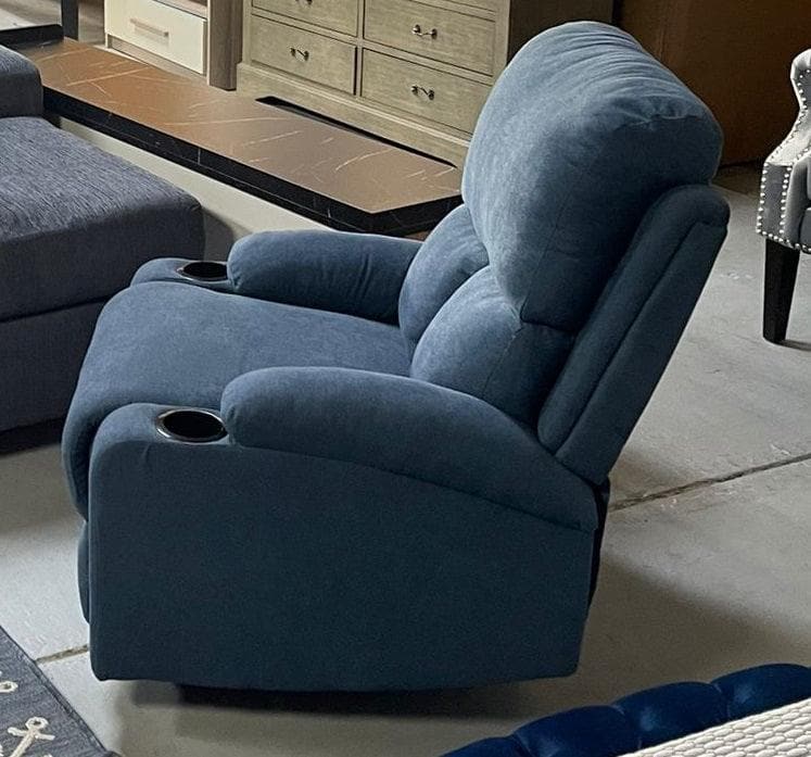 Rosia - Blue Velvet -  Manual Recliner - Ornate Home