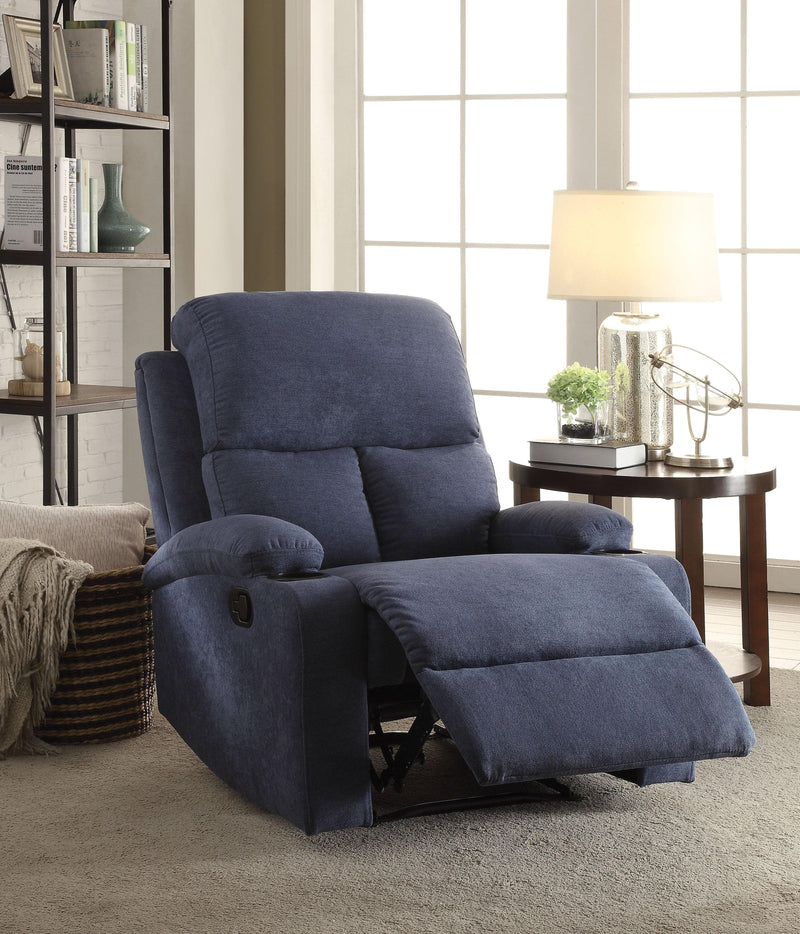 Rosia - Blue Velvet -  Manual Recliner - Ornate Home