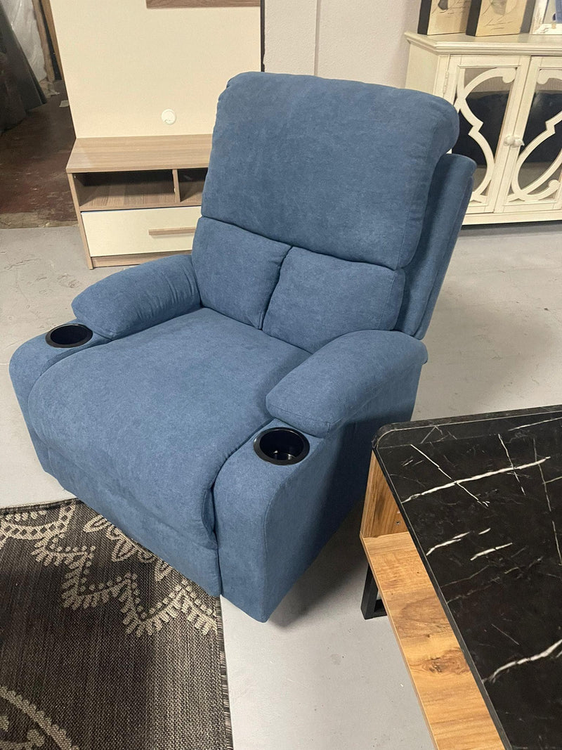 Rosia - Blue Velvet -  Manual Recliner - Ornate Home